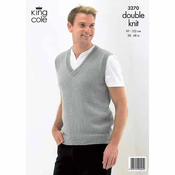Men's Slipover & Waistcoat knitting pattern DK - King Cole 3270