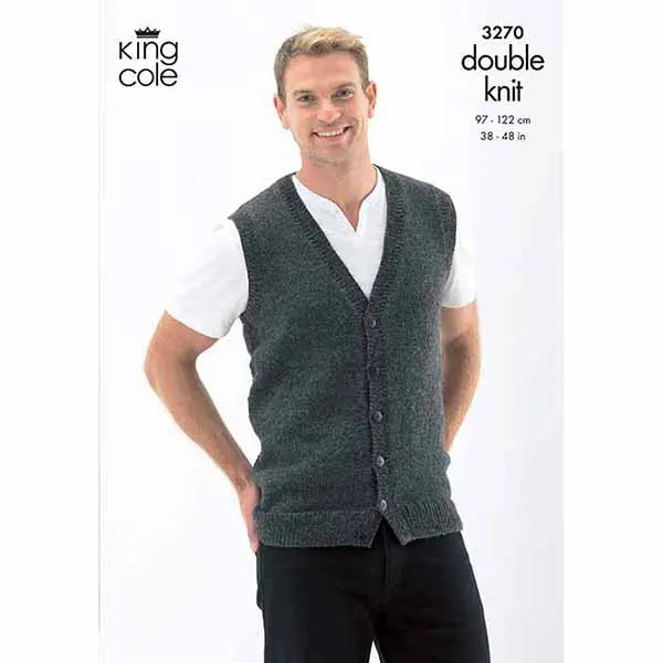 Men's Slipover & Waistcoat knitting pattern DK - King Cole 3270