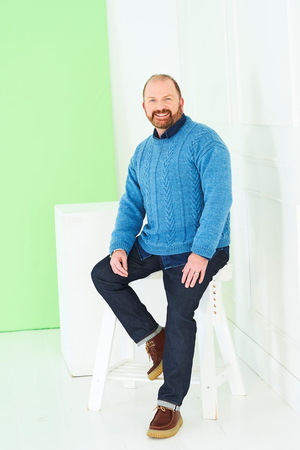knitting-pattern Men's sweater knitting patterns - Stylecraft Bambino 10232