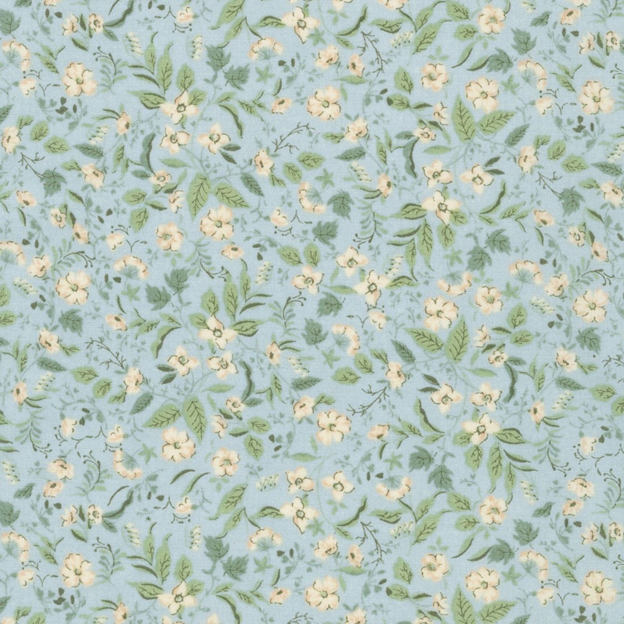 Fabric Misty Blue cotton lawn - Petite Nostalgia Lawn - Sevenberry