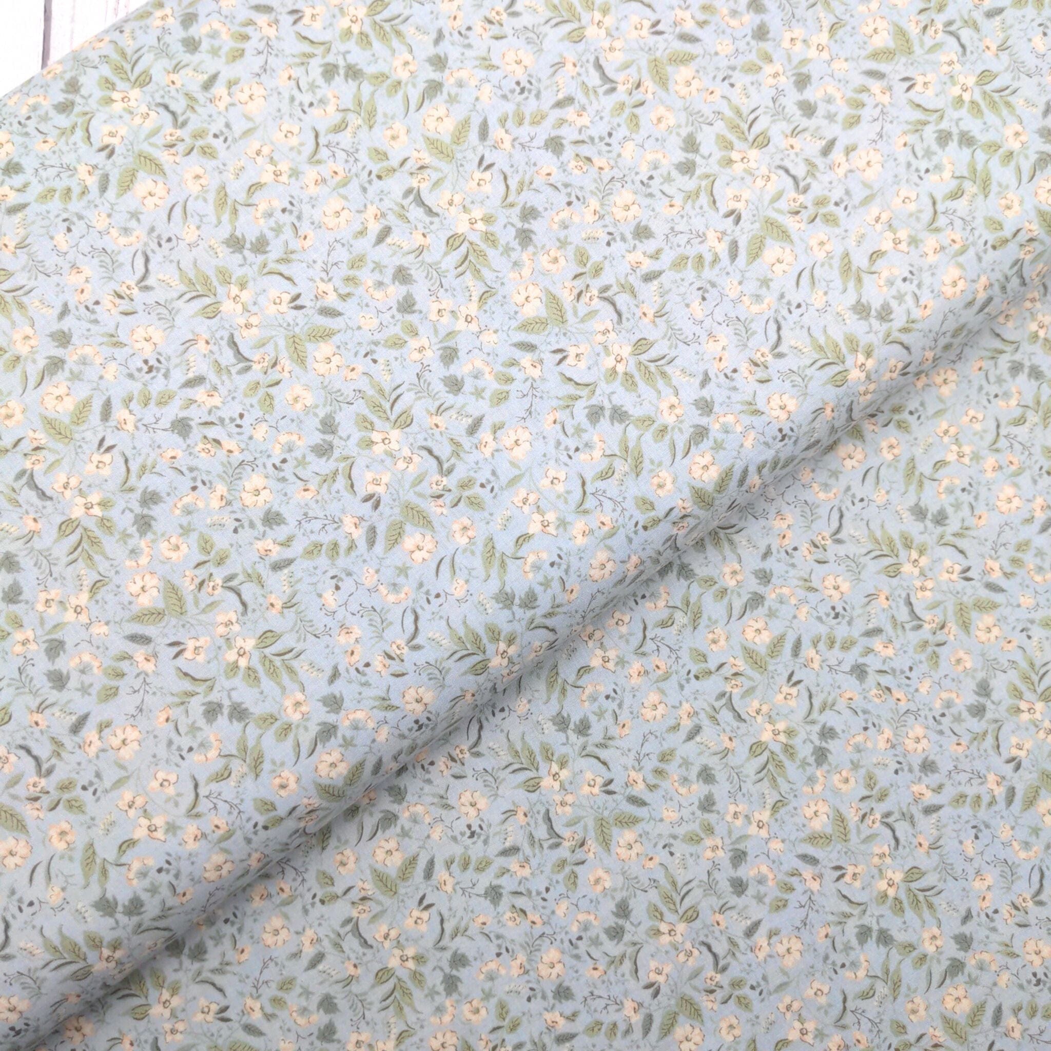 Fabric Misty Blue cotton lawn - Petite Nostalgia Lawn - Sevenberry