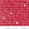 Red fabric with words 'no place like home' in white - Holidays at Home by Moda