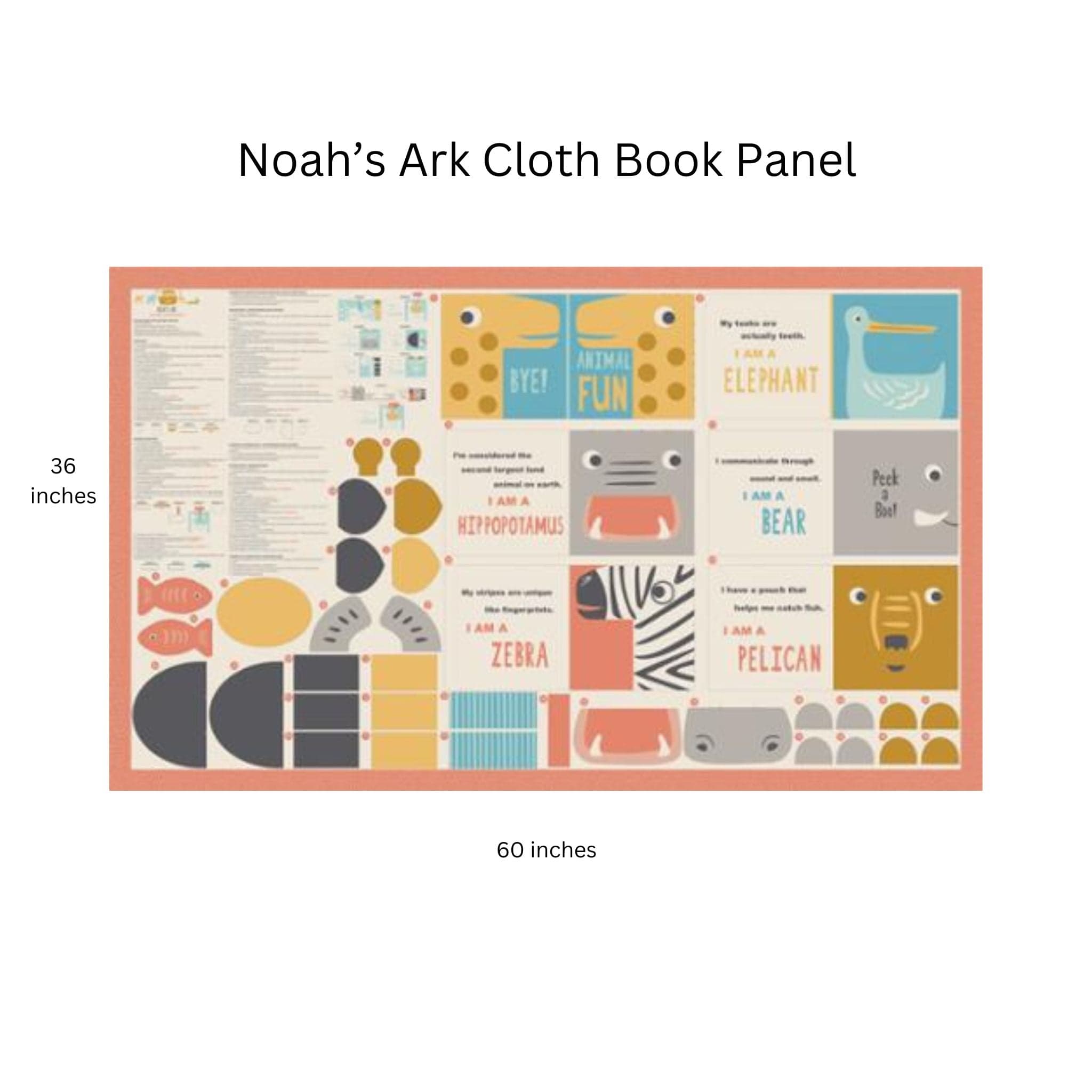 cotton fabric Noah's ark cloth book panel - Noah's Ark - Moda