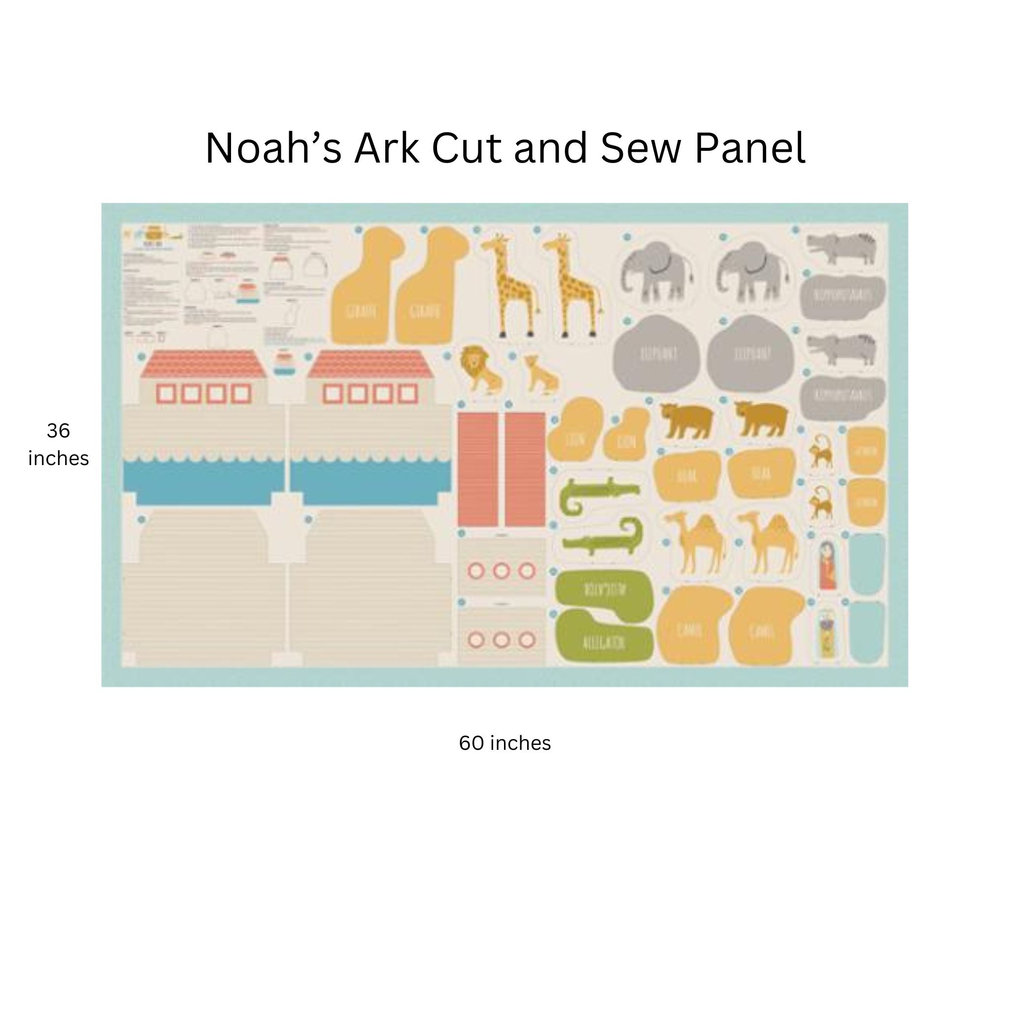 A cut and sew panel of Noah's ark - Noah's Ark by Moda