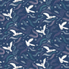 White arctic owls on midnight blue - Arctic Adventure by Lewis and Irene
