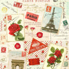 cotton fabric Paris postcards on cream - Vintage Rose - Timeless Treasures - CD2201