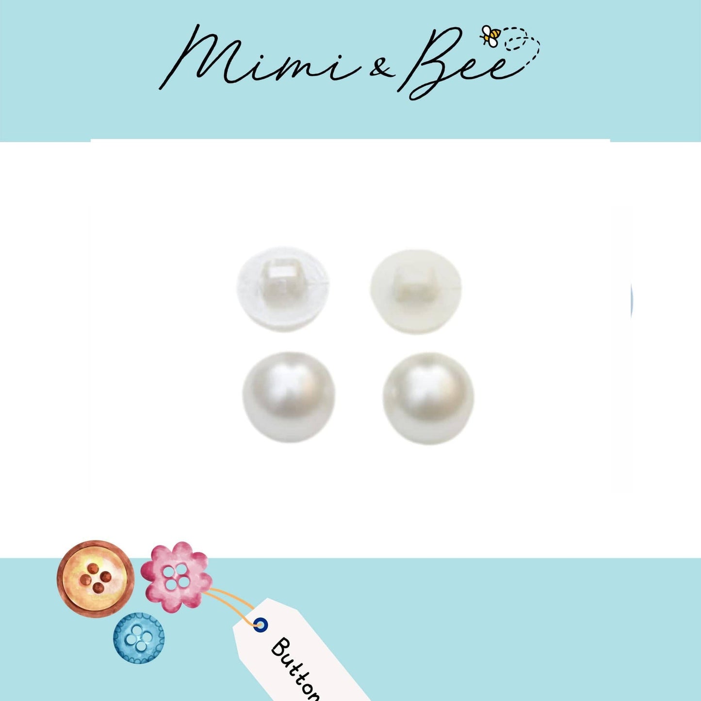 Buttons Pearl shank button - Size 14