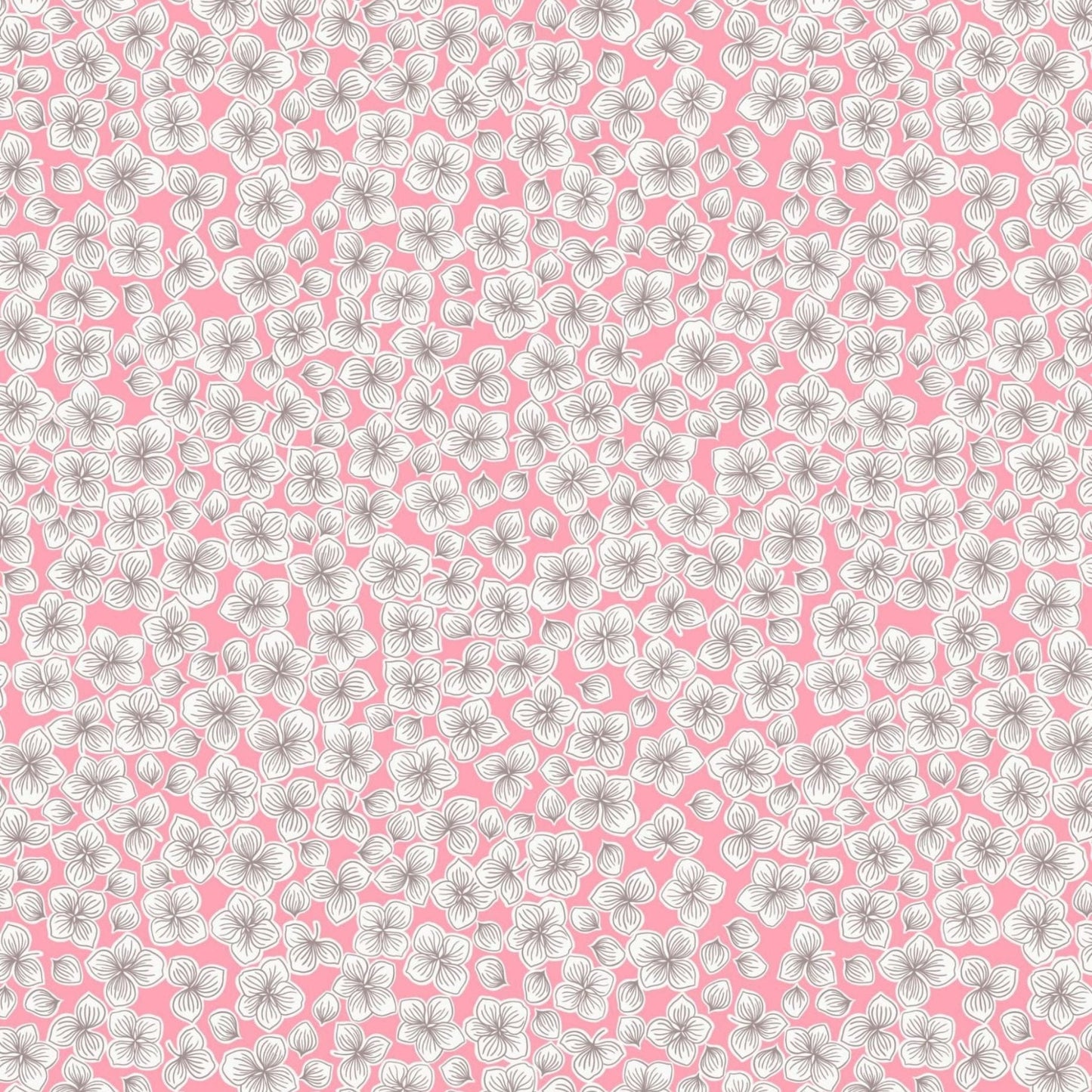 Fabric Petals on pink cotton fabric - Love Blooms by Lewis & Irene