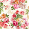 Fabric Pink roses on natural striped cotton fabric-Timeless-Treasures-CD1724