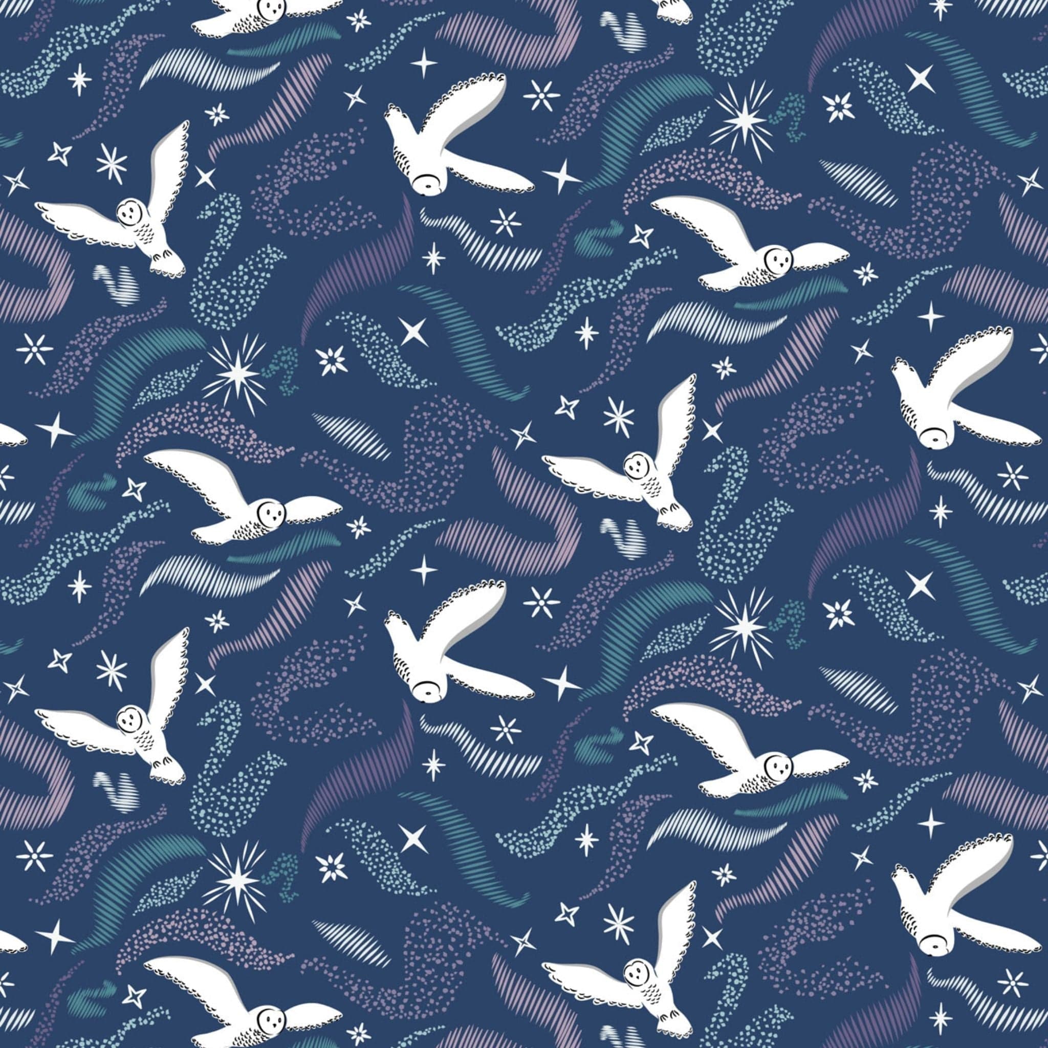 cotton fabric Polar animals on arctic blue - Arctic Adventure - Lewis & Irene