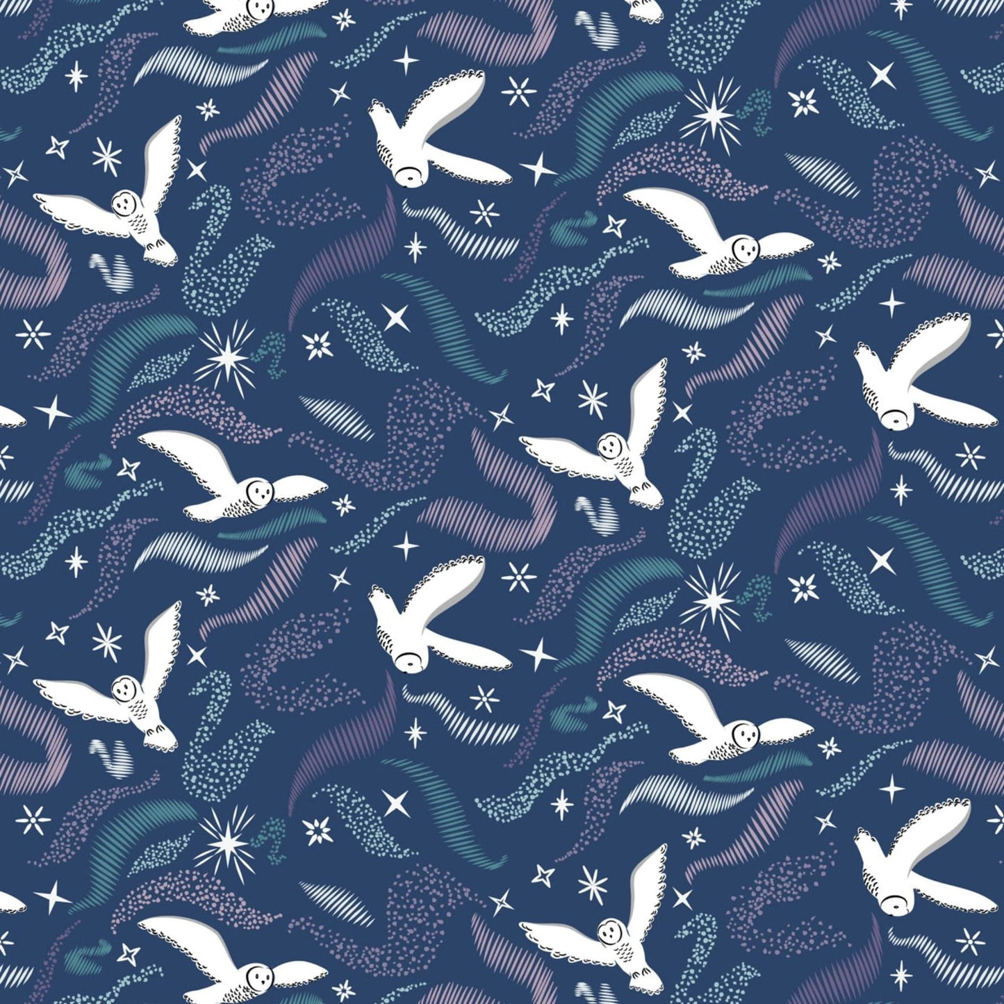 cotton fabric Polar animals on teal cotton - Arctic Adventure - Lewis & Irene