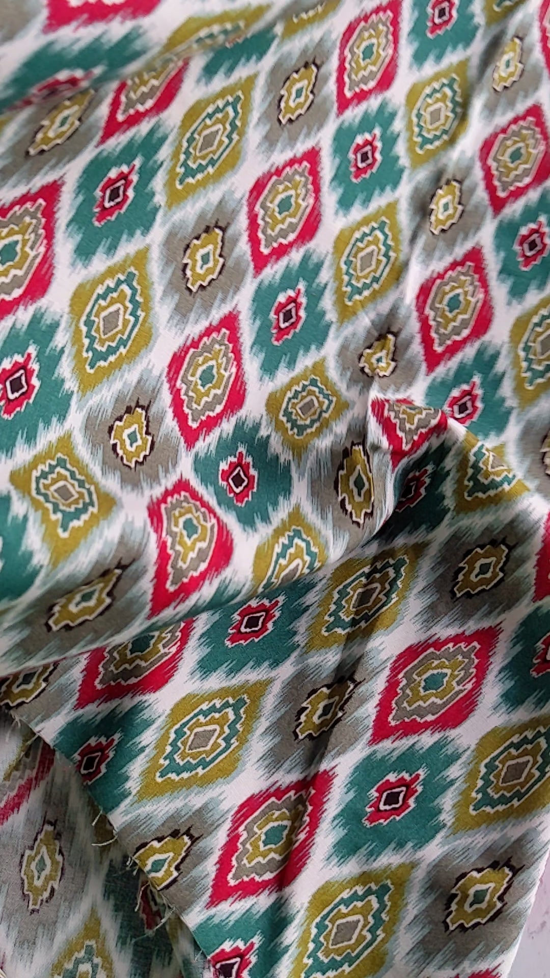 Diamond geometric shapes on ananda viscose fabric