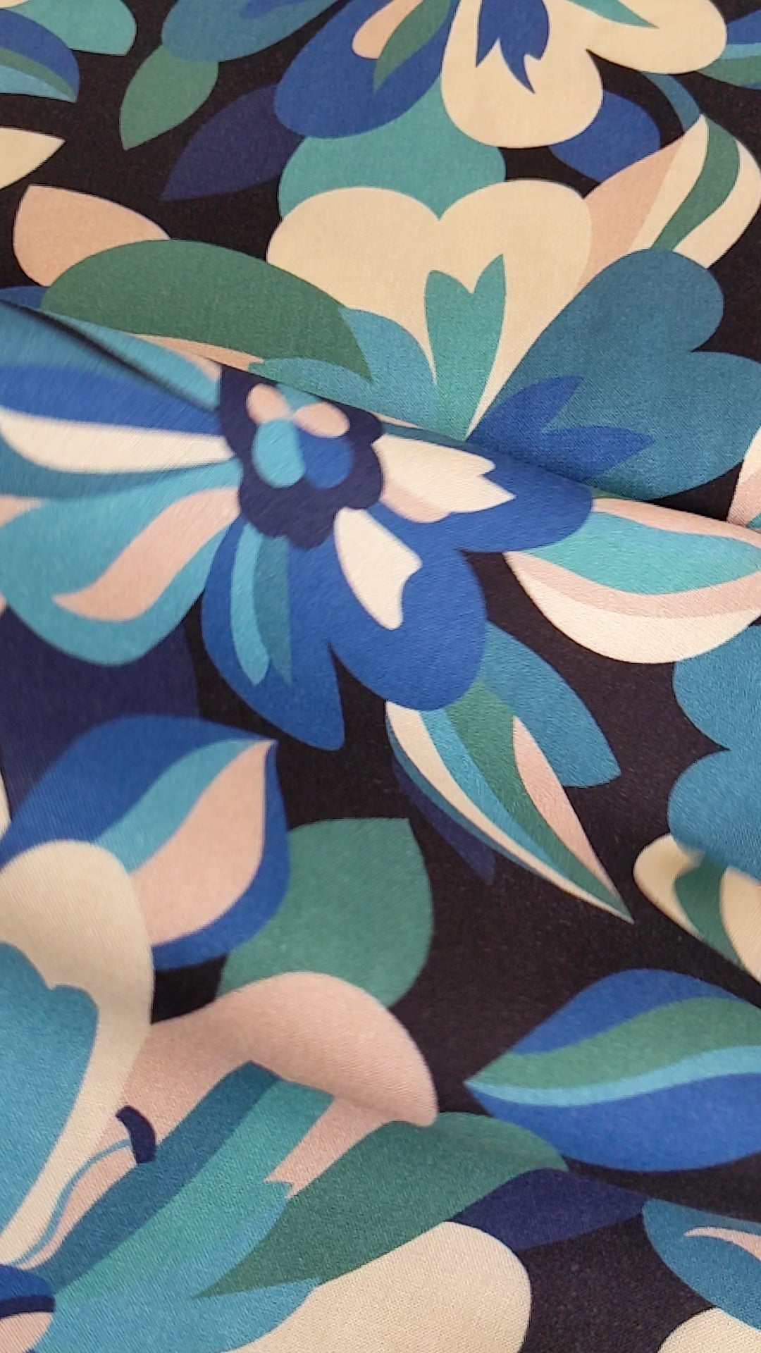 Inidgo floral rayon fabric - Tapestry - Dashwood Studio