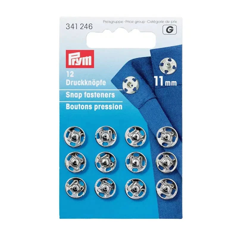 Prym Snap Fasteners, silver, 11mm, ×12pcs