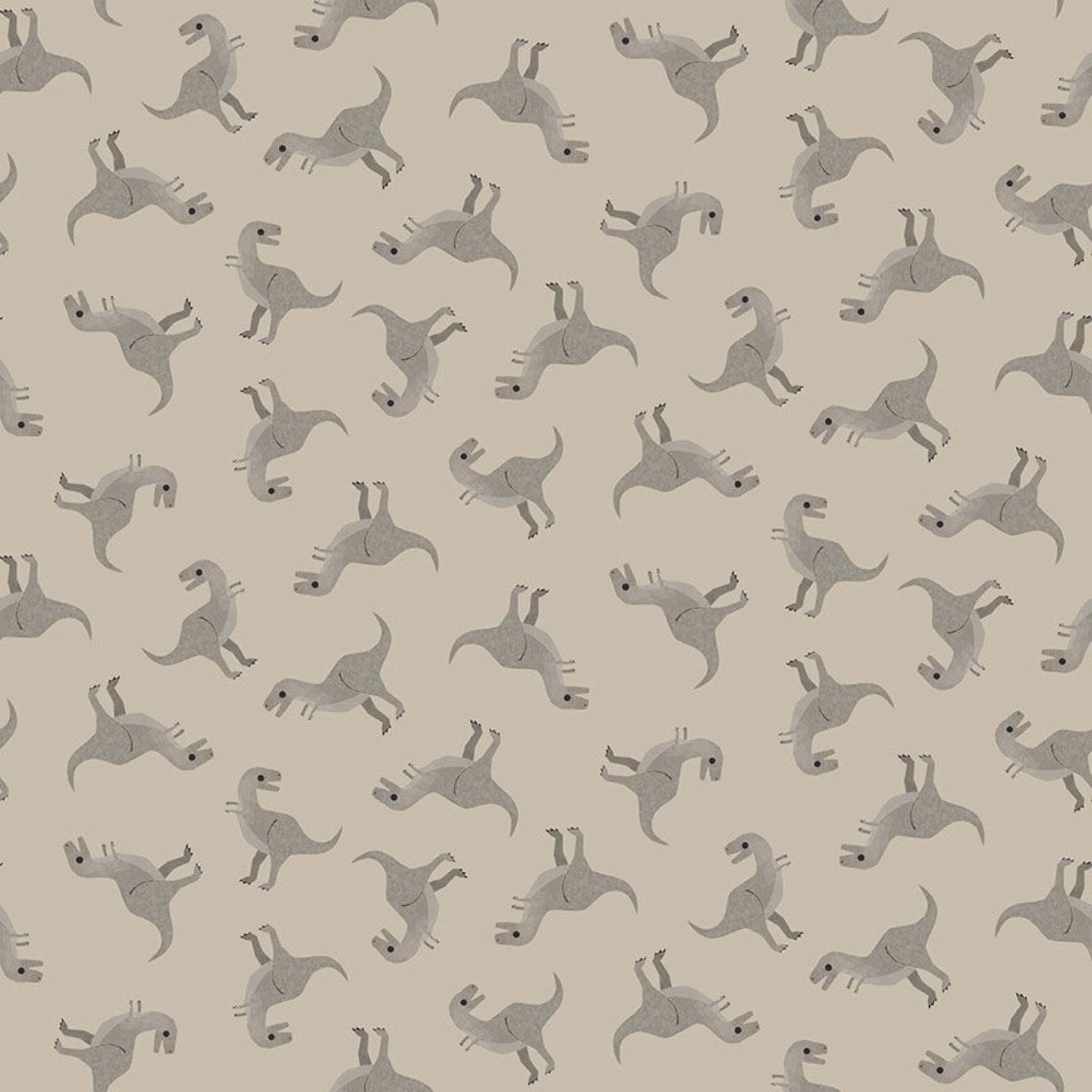 Fabric Pterosaur on olive cotton  - D is for Dinosaur - Dear Stella - DLT2347