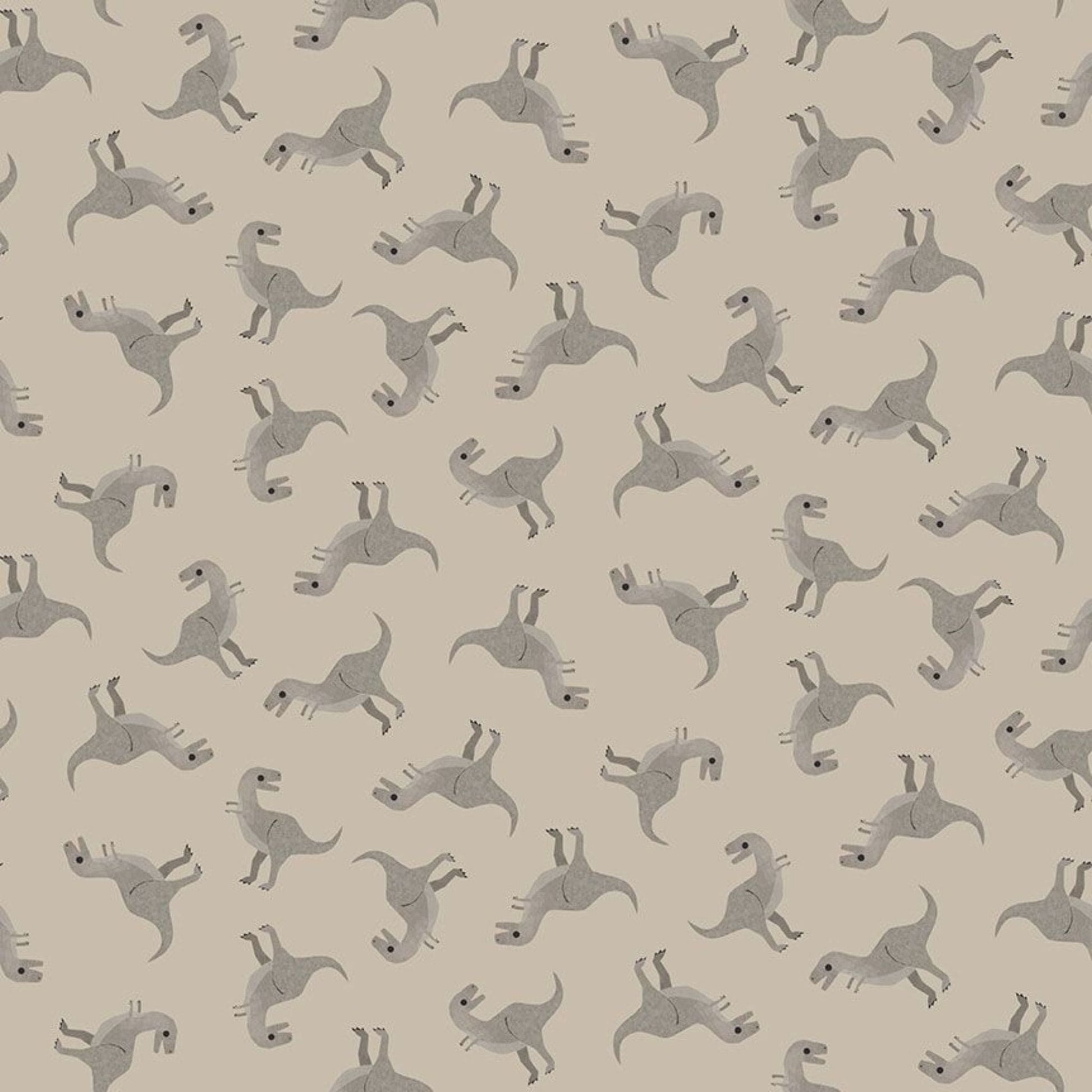 Fabric Pterosaur on olive cotton  - D is for Dinosaur - Dear Stella - DLT2347