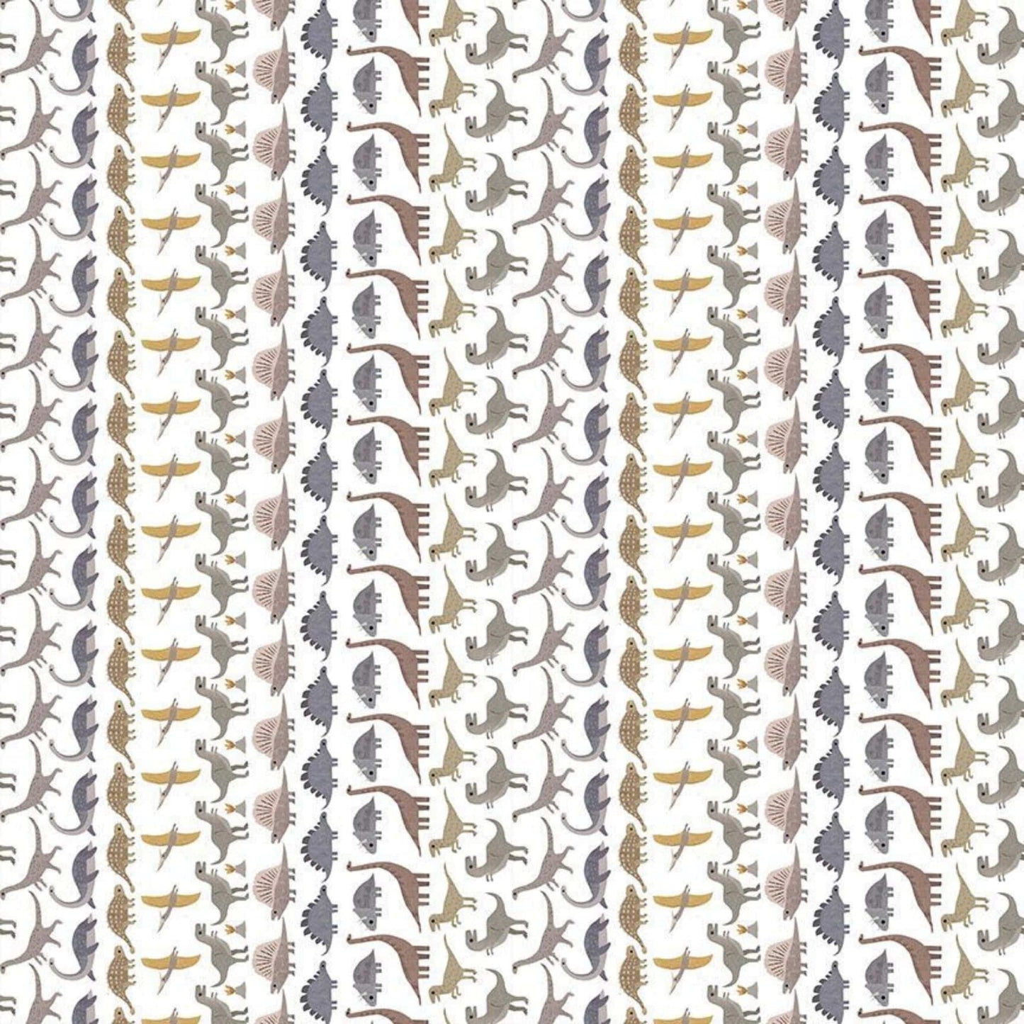 Fabric Pterosaur on olive cotton  - D is for Dinosaur - Dear Stella - DLT2347