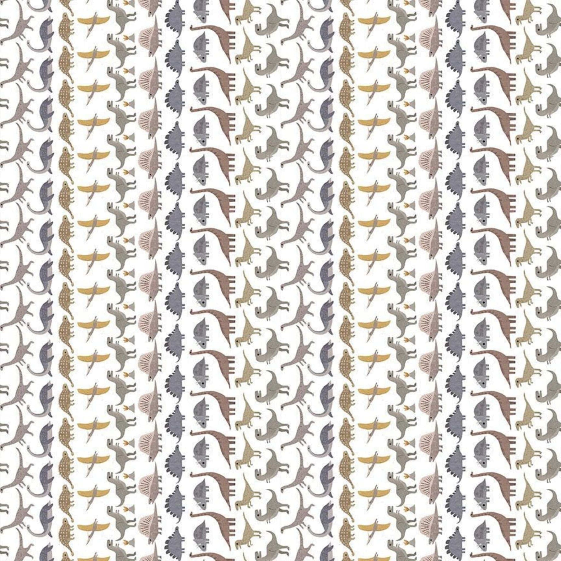 Fabric Pterosaur on olive cotton  - D is for Dinosaur - Dear Stella - DLT2347