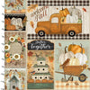 Fabric Pumpkins on cotton fabric - The Pick of the Patch - 3 Wishes