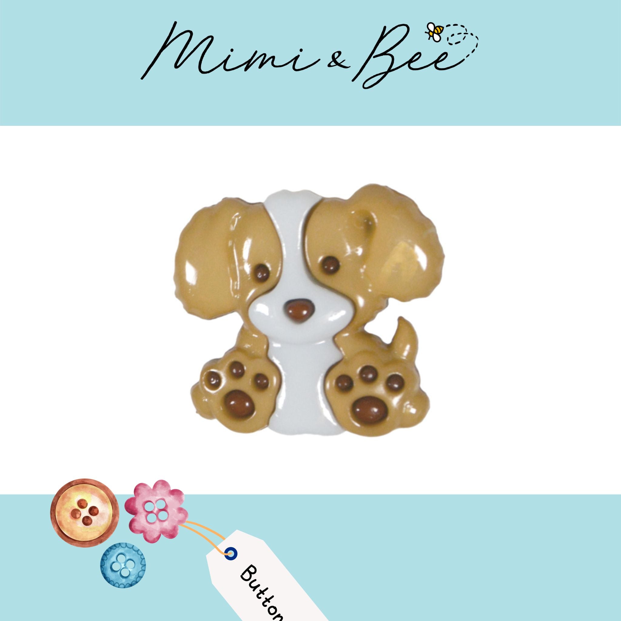 Puppy Dog 25mm Buttons - Pack of 5