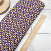 Purple and yellow viscose twill fabric