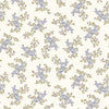 cotton fabric Purple birds on cream - Abloom - Makower