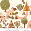 quaint cottages with trees and paths on cream - Quaint Cottage by Moda