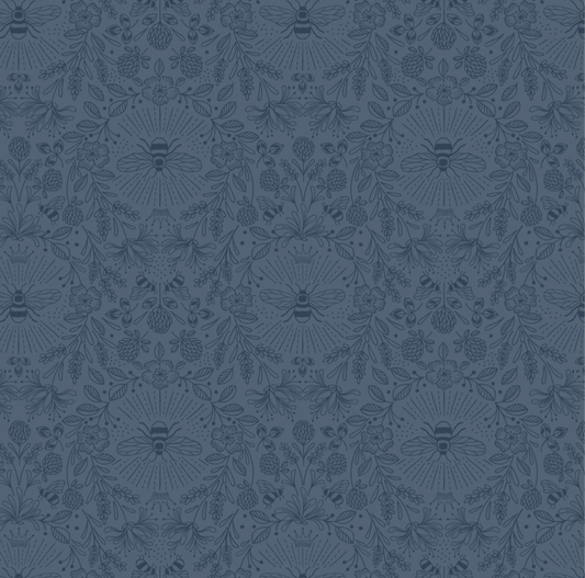 Fabric Queen Bee - Dark Blue - Lewis & Irene