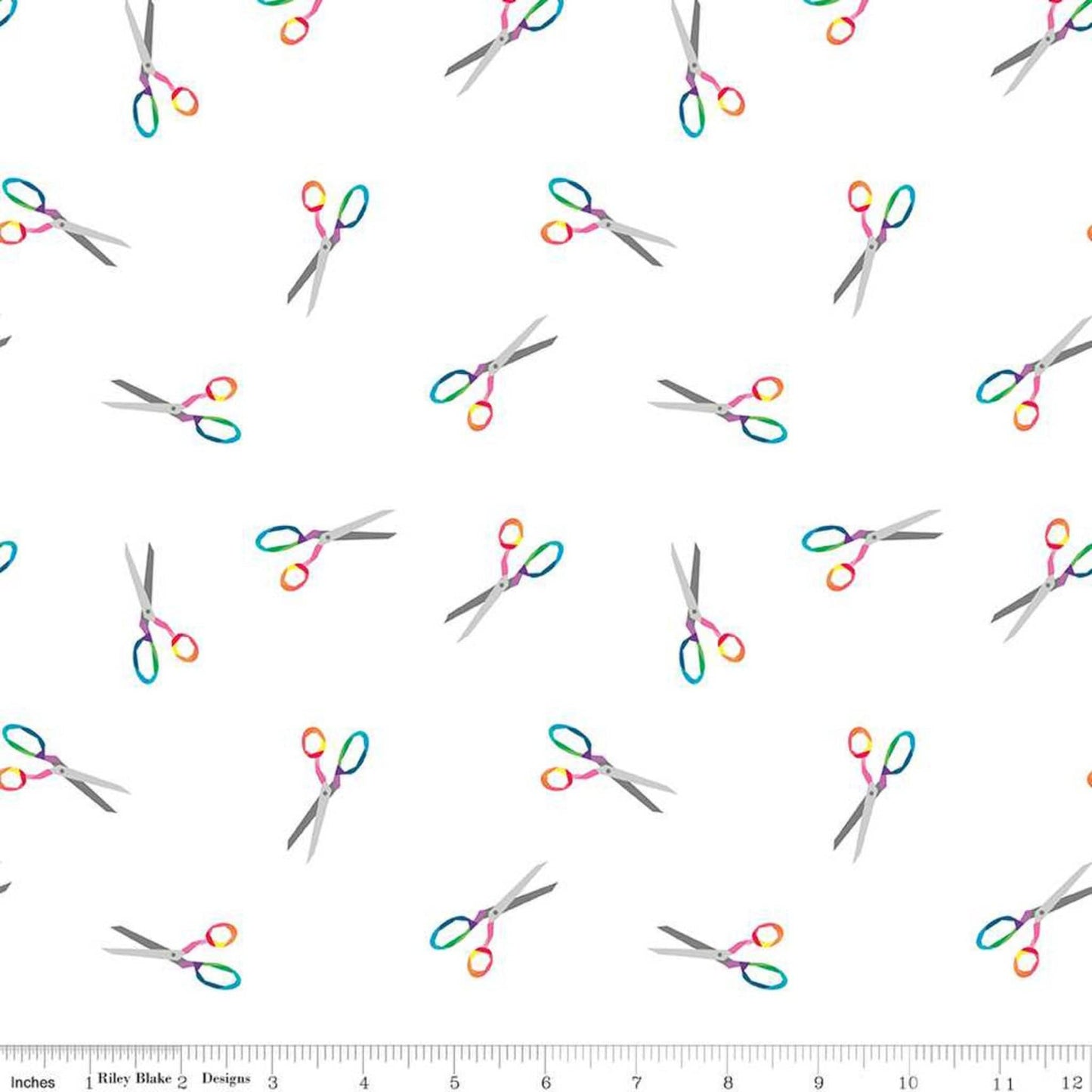 Fabric Rainbow sewing machines on pink cotton fabric - Make - Riley Blake