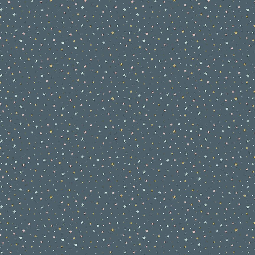 Fabric Rainbow stars on grey cotton - Nature - Timeless Treasures