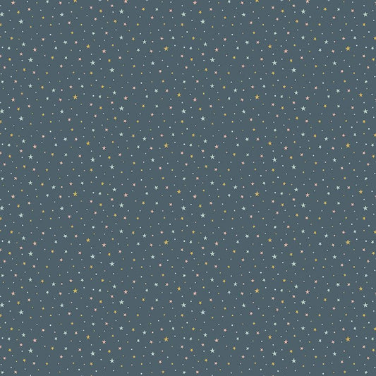 Fabric Rainbow stars on grey cotton - Nature - Timeless Treasures
