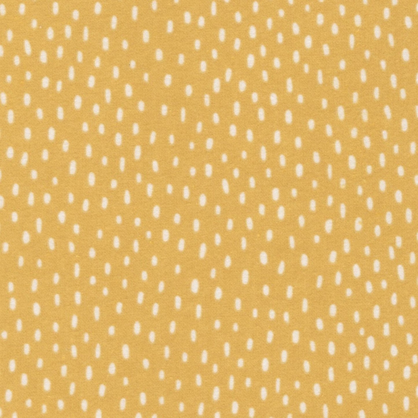 Fabric Raindrops on mustard brushed cotton flannel - Over the Moon Cozy Cotton - Robert Kaufman