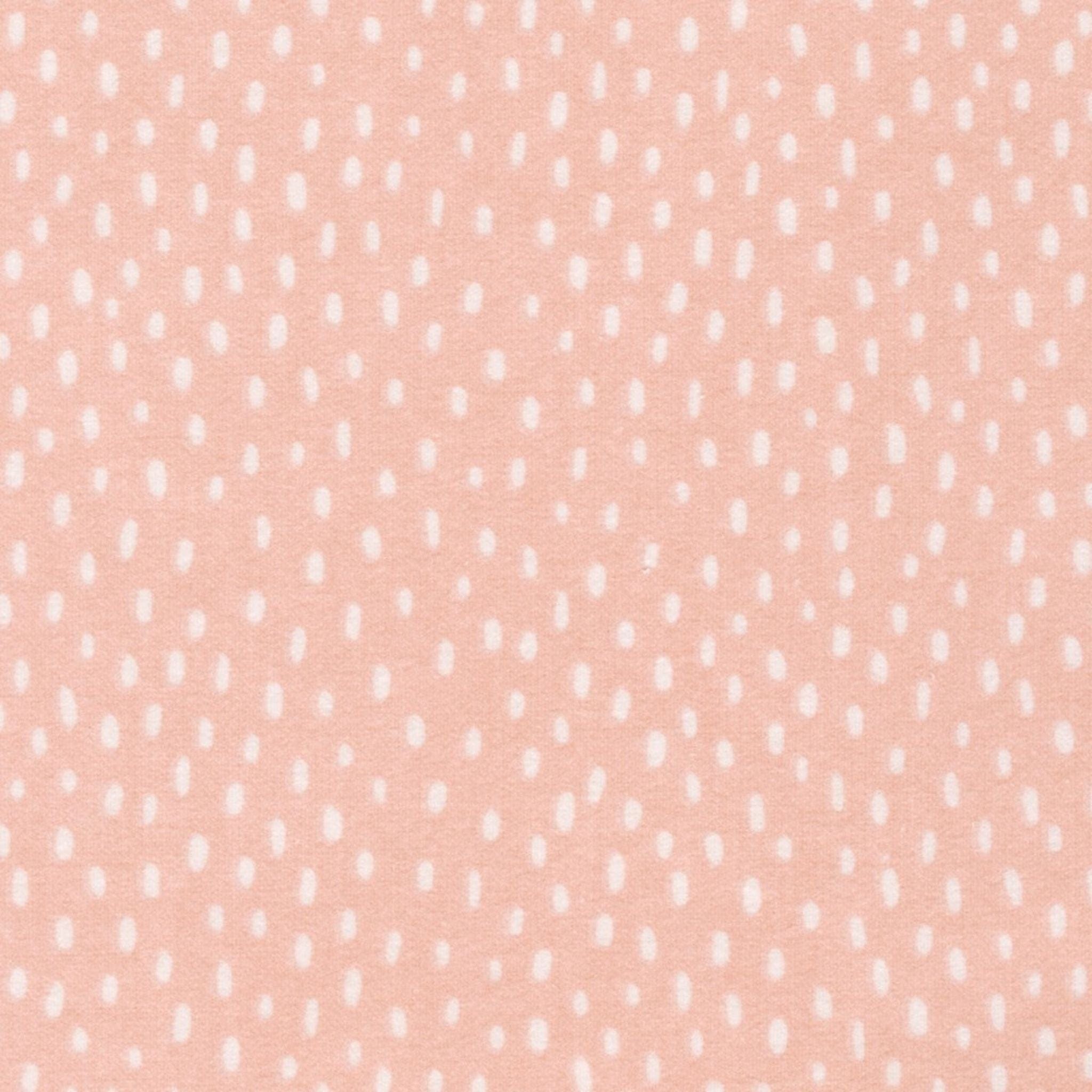 Fabric Raindrops on pink brushed cotton flannel - Over the Moon Cozy Cotton - Robert Kaufman