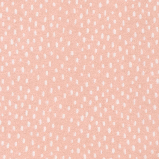 Fabric Raindrops on pink brushed cotton flannel - Over the Moon Cozy Cotton - Robert Kaufman