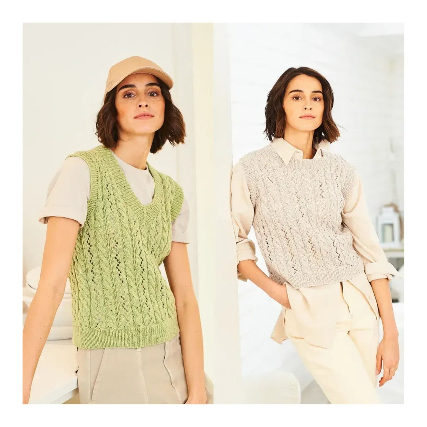 knitting-pattern Recreate DK V-neck tank tops -Stylecraft 10061