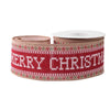 ribbon Red scandi wired Merry Christmas ribbon 10 yards - RI6643