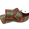 ribbon Red tartan wired Christmas ribbon