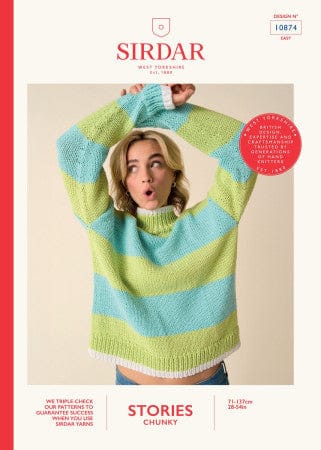 Rom com roll neck knitting pattern in SIRDAR STORIES CHUNKY - Sirdar 10874