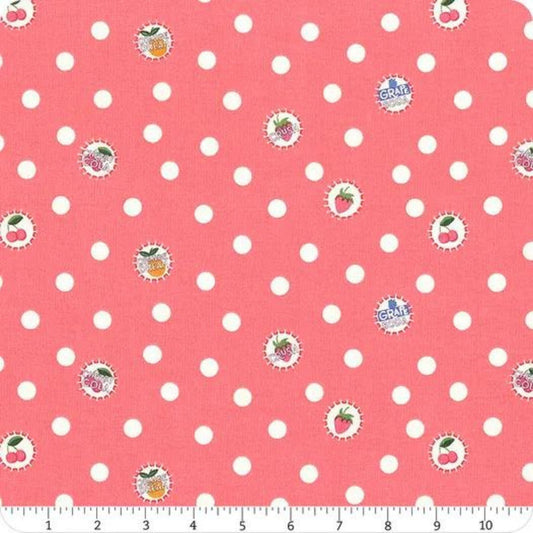 Fabric Rose bottlecaps fruit Polka Dot fabric - Summer Picnic - Riley Blake