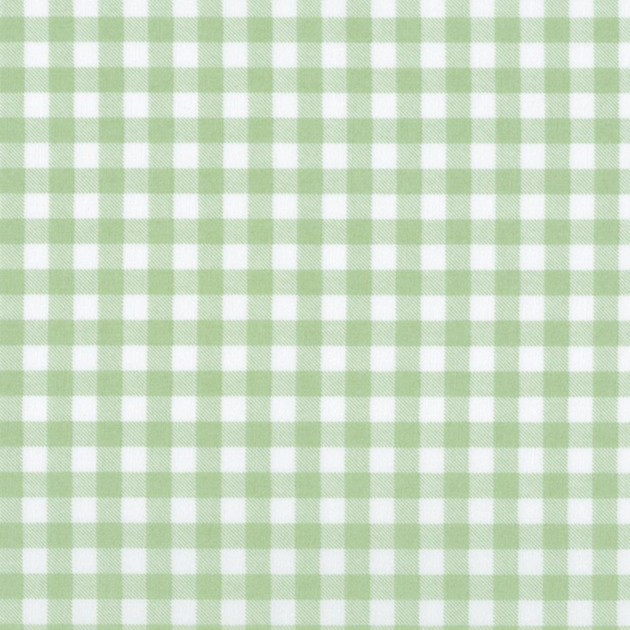 sage green gingham cotton fabric - Petite Basics - Sevenberry