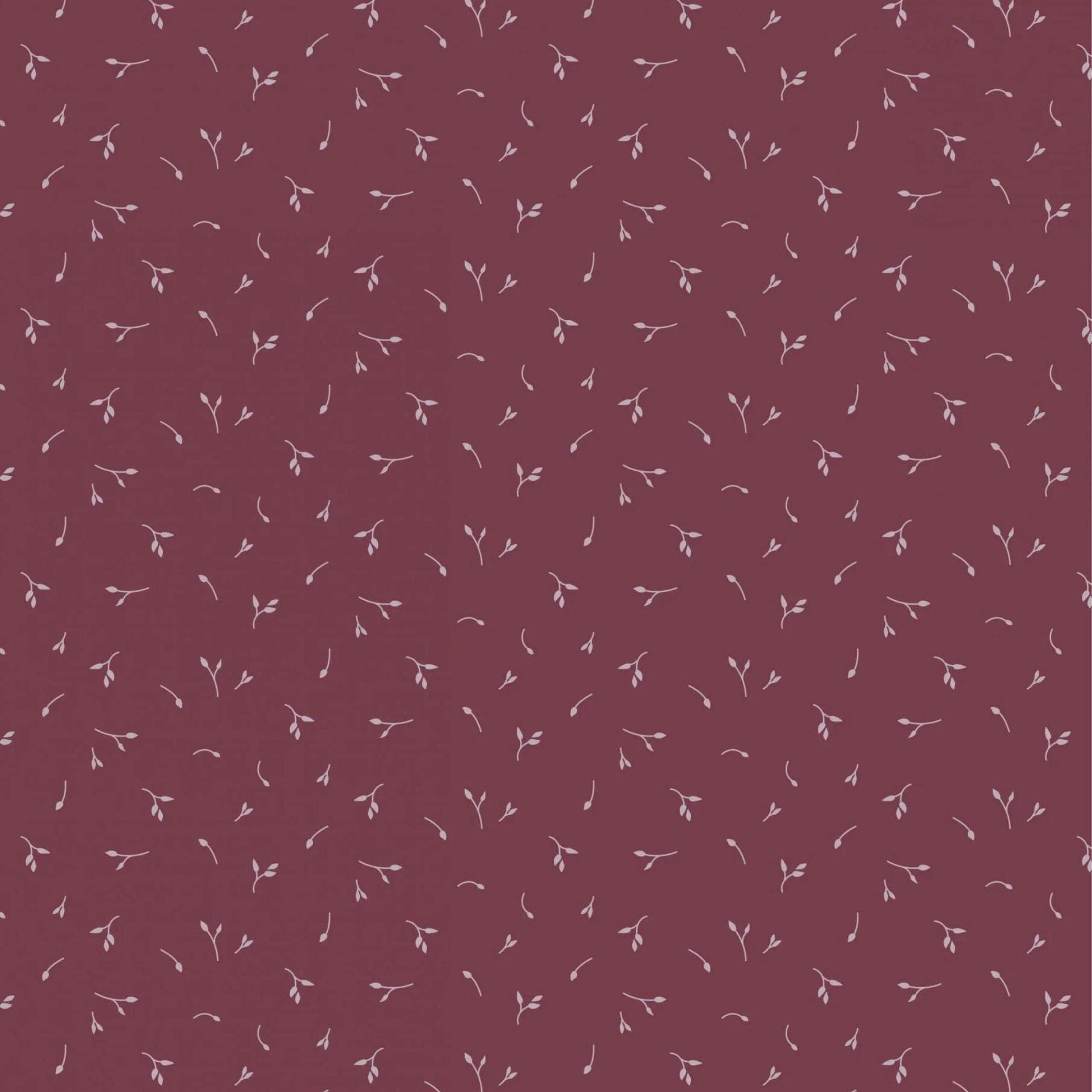 Fabric Seeds on Red Wine cotton fabric - Meadowside by Lewis & Irene