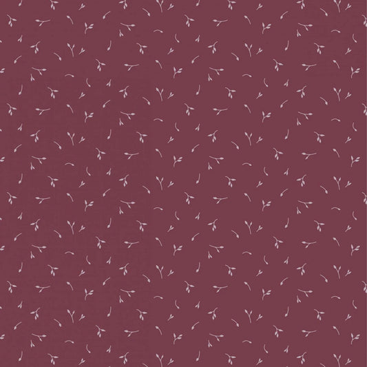 Fabric Seeds on Red Wine cotton fabric - Meadowside by Lewis & Irene