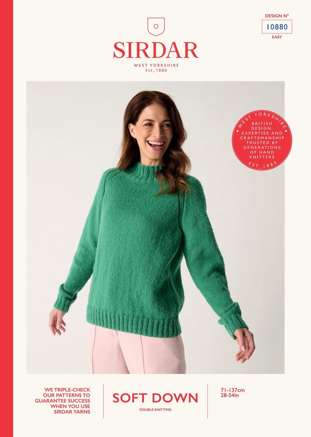 knitting pattern Sirdar Soft Down Fuzzy Raglan Sweater 10880 Knitting Pattern
