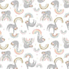 brushed cotton fabric Sloths on white brushed cotton - Hang in There - Dear Stella