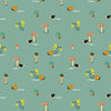 cotton fabric Snails on green cotton - Flora and Fauna - Dear Stella