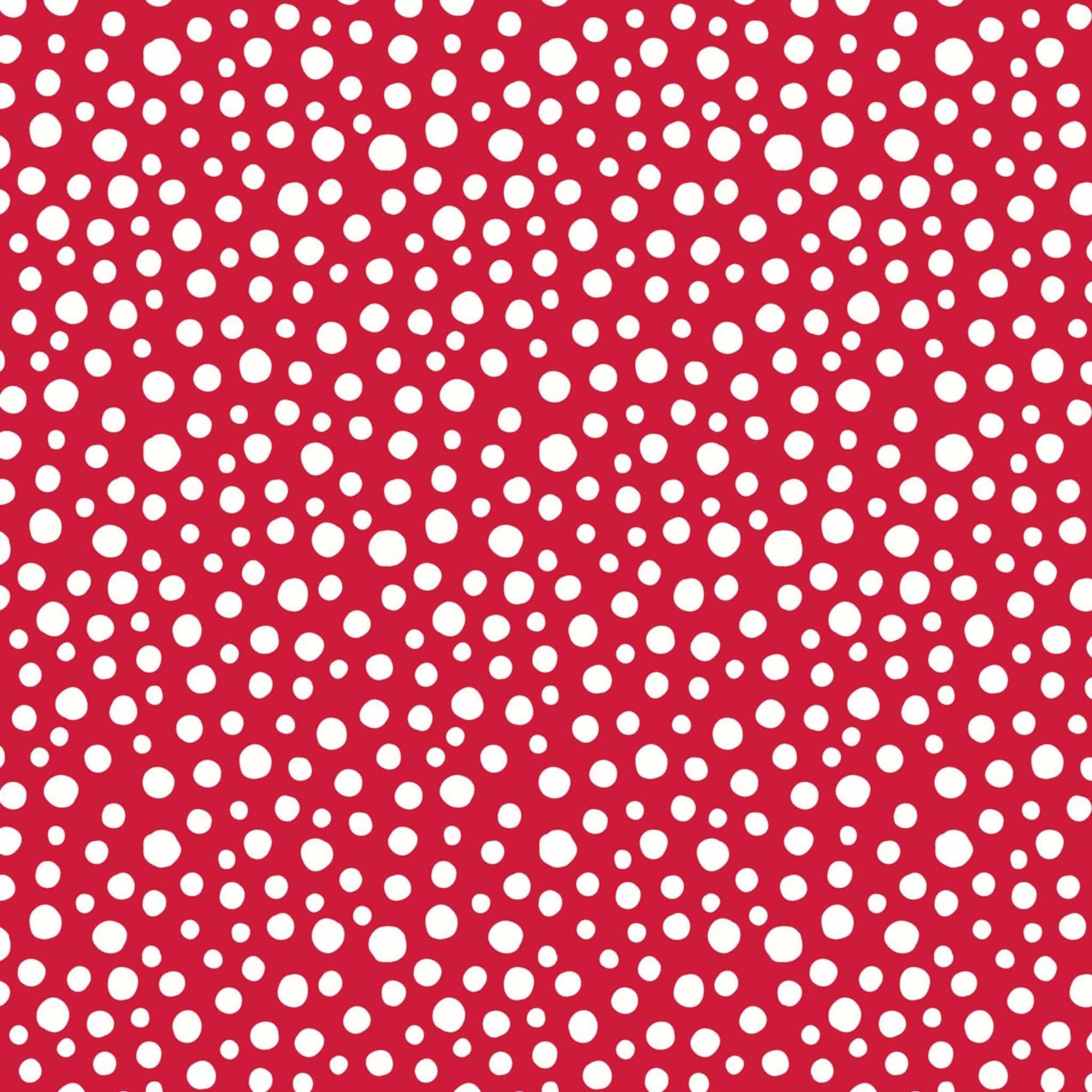 Fabric Snowflakes on red brushed cotton flannel - Snow Day - Lewis & Irene