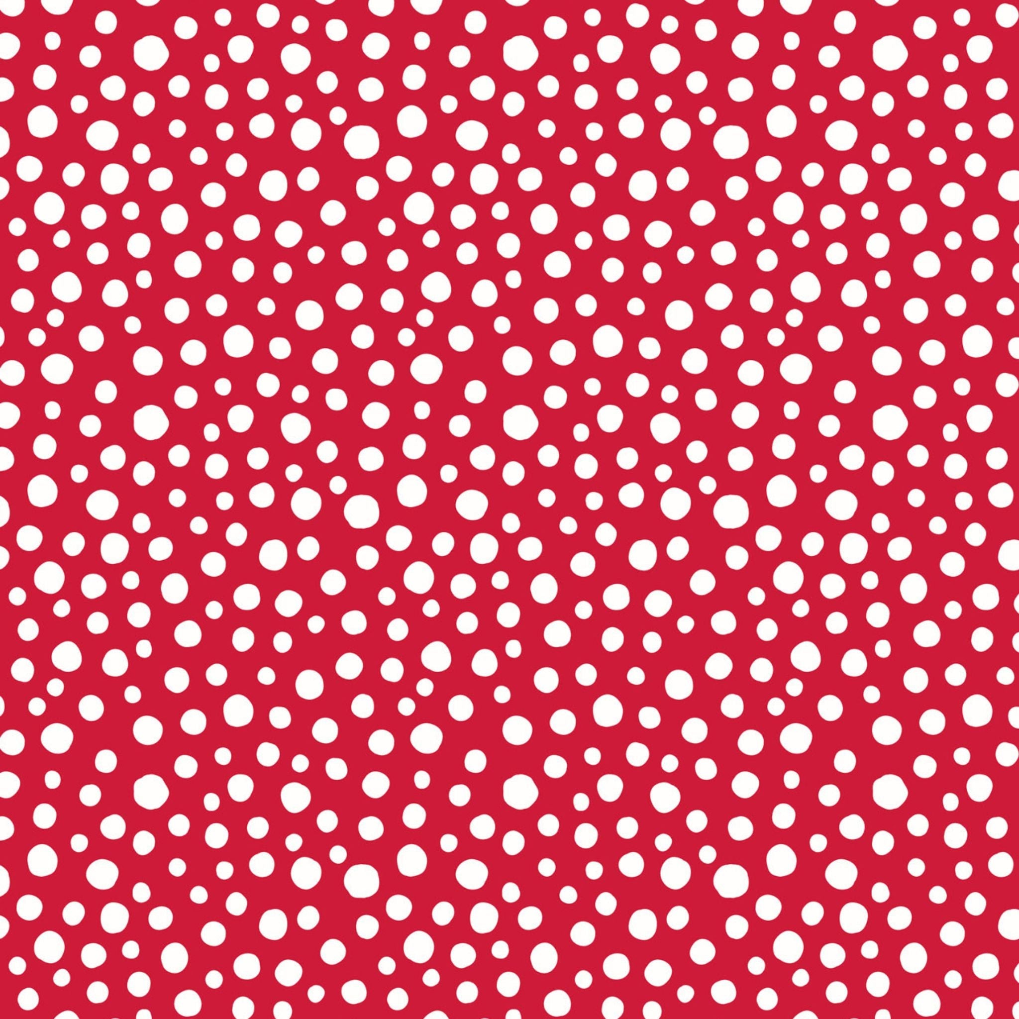 Snowflakes on red brushed cotton flannel - Snow Day - Lewis & Irene