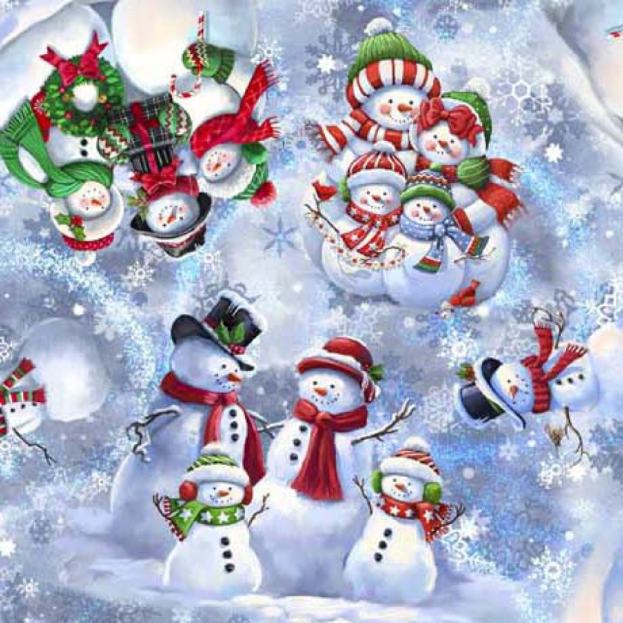 Snowman family - Snowman Holiday - Q T Fabrics - AS30442-B