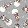 Fabric Snowmen and snowflakes on grey cotton - Let it Snow - Timeless Treasures