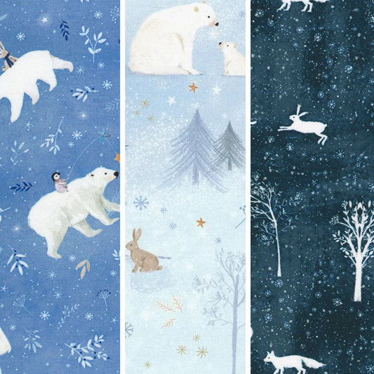 fabric Snowy Fable fat quarter bundle - Robert Kaufman